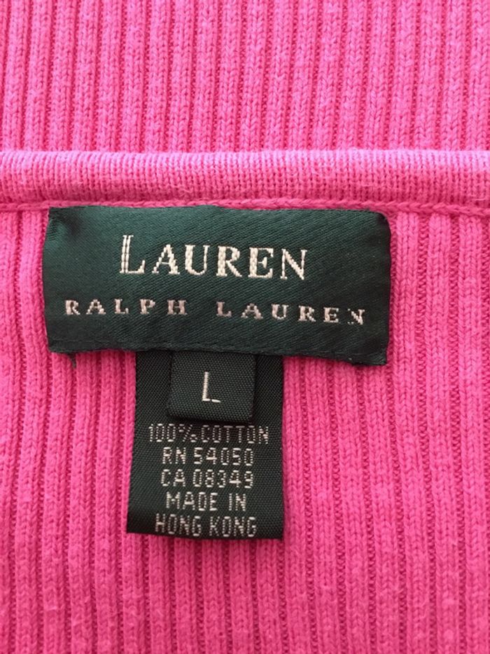 Pull femme rose Lauren Ralph Lauren manches courtes taille L 065 - photo numéro 4