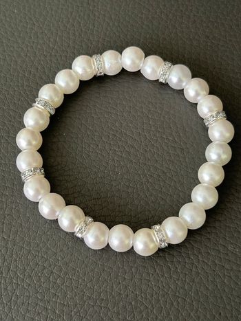 Bracelet nacré et argenté en perles taille unique jamais porté