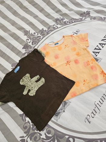 2 tee shirt Marese et Lulu castagnette 4 ans