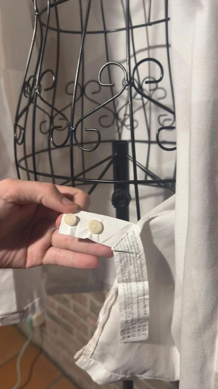 Chemise manches courtes beige et brune Bershka Taille S / 36 - photo numéro 16