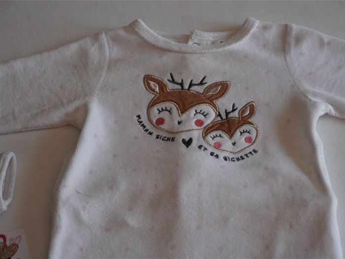 Lot n°2 de 2 Pyjamas velours blancs fantaisies Gémo en 3 mois - photo numéro 5