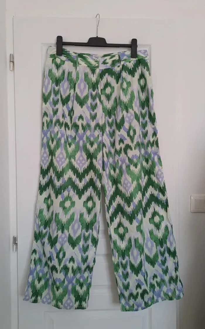 Pantalon d'été jambes larges en coton - Promod - taille 46