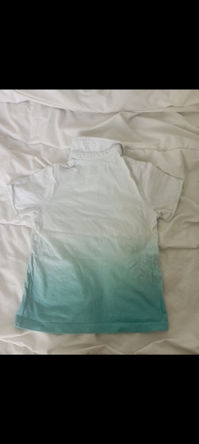 Polo manches courtes dégradé blanc/bleu 5 ans inextenso 2€ - photo numéro 3