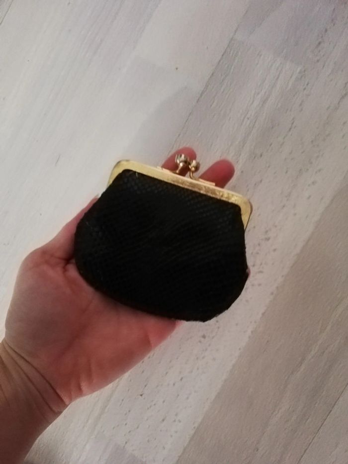 Magnifique porte monnaie vintage authentique cuir a écailles