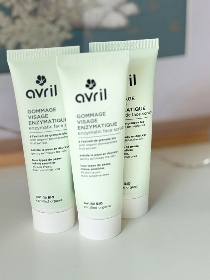 3 tubes gommages enzymatique visage Avril bio 50ml - photo numéro 2