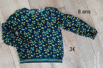Blouse manches longues 8 ans fille