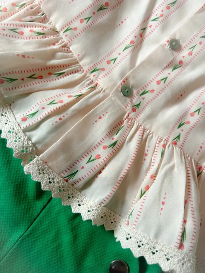 Blouse top et noeud créatrice imprime romantique 7 ans - photo numéro 6