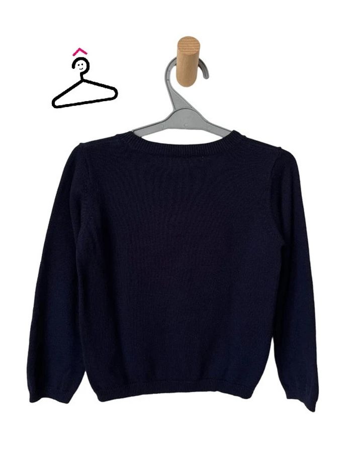 Pull fin bleu marine (ourson dentelle et sequins) - Lulu castagnette 5 ans - photo numéro 3