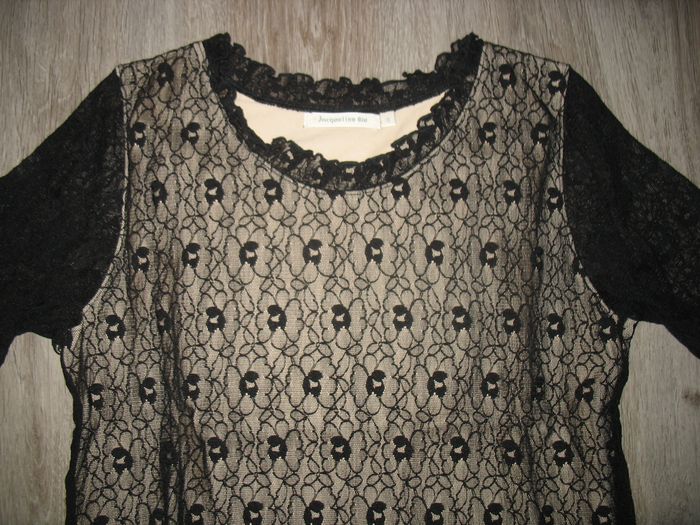 TEE SHIRT M 3/4 DENTELLE NOIR "JACQUELINE RIU" - TAILLE 3 - n°01 - photo numéro 2