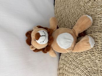 DOUDOU PELUCHE LION MARRON BLANC