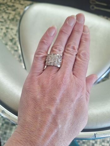 Bague plaqué or et zirconium