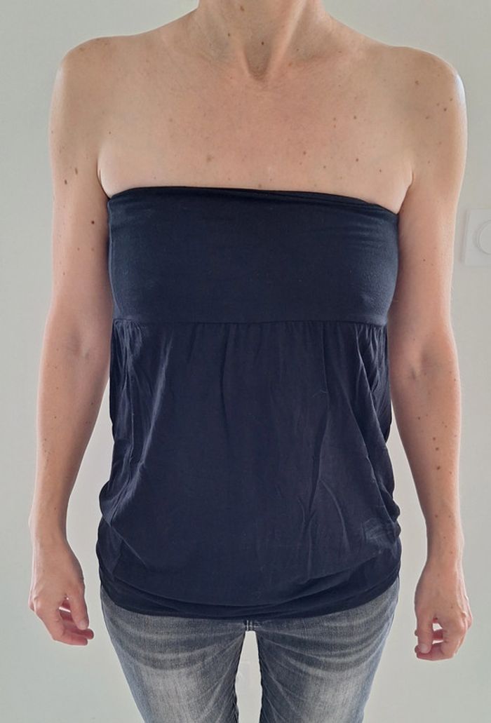 Haut noir bustier bandeau - cache cache M 38-40