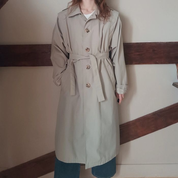 Trench long oversize vert amande