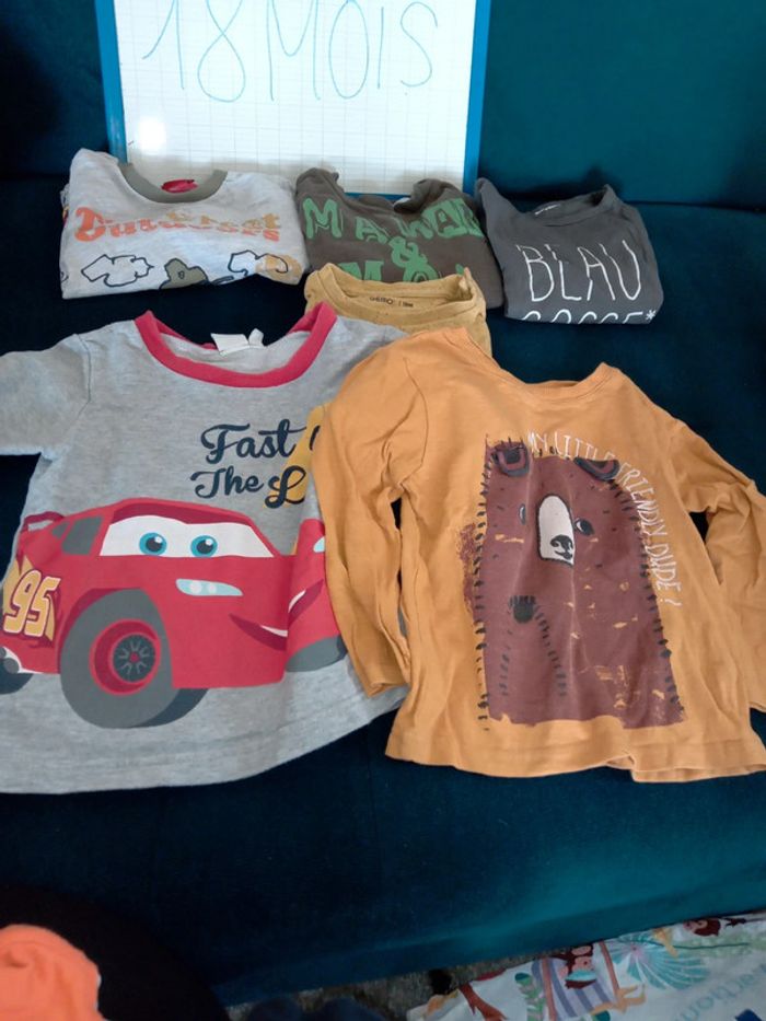 Lot de 10 t-shirt 18mois bebe manches longues - photo numéro 4