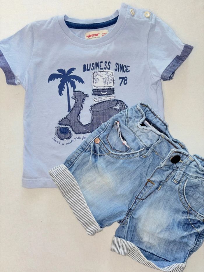 Ensemble t-shirt et short 6 mois - photo numéro 2