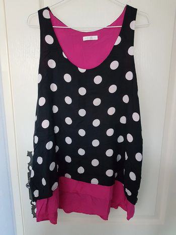 Haut noir pois blanc Promod