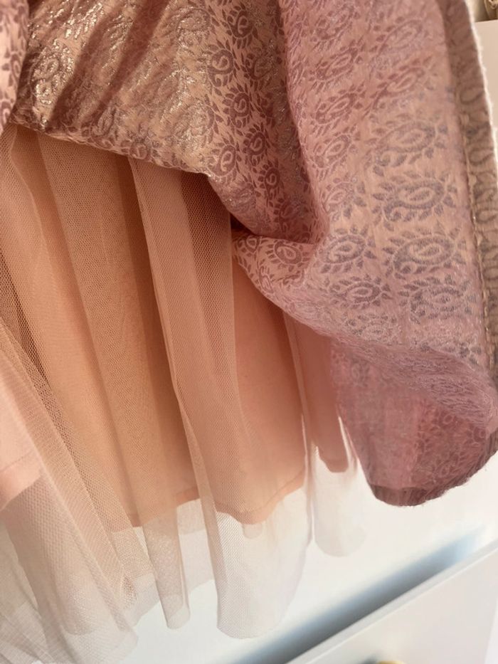 Robe de fête ou cérémonie rose avec noeud fille - photo numéro 4