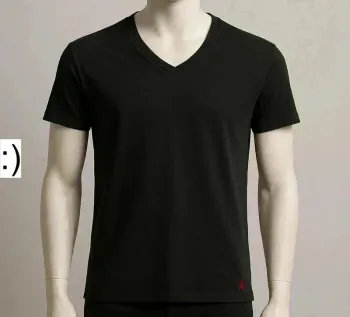 T-shirt noir col V – Polo Ralph Lauren – Style Y2K vintage