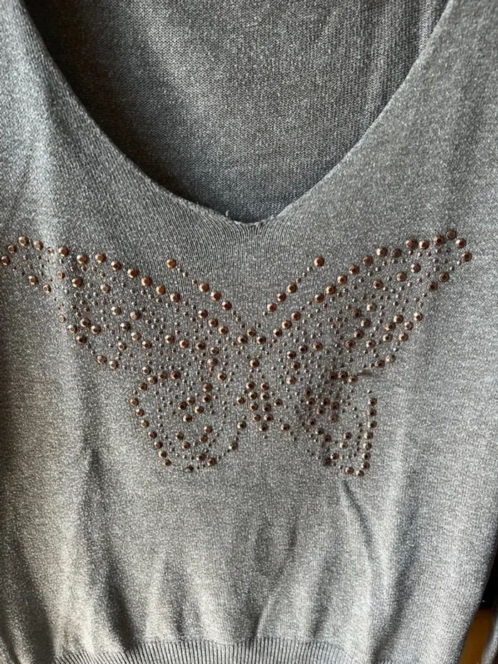 Pull fin beige marron - photo numéro 2