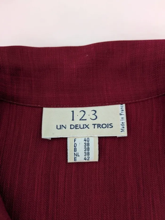 Ensemble d'été vintage bordeaux : jupe et veste - 123 - taille 38/40 - photo numéro 6