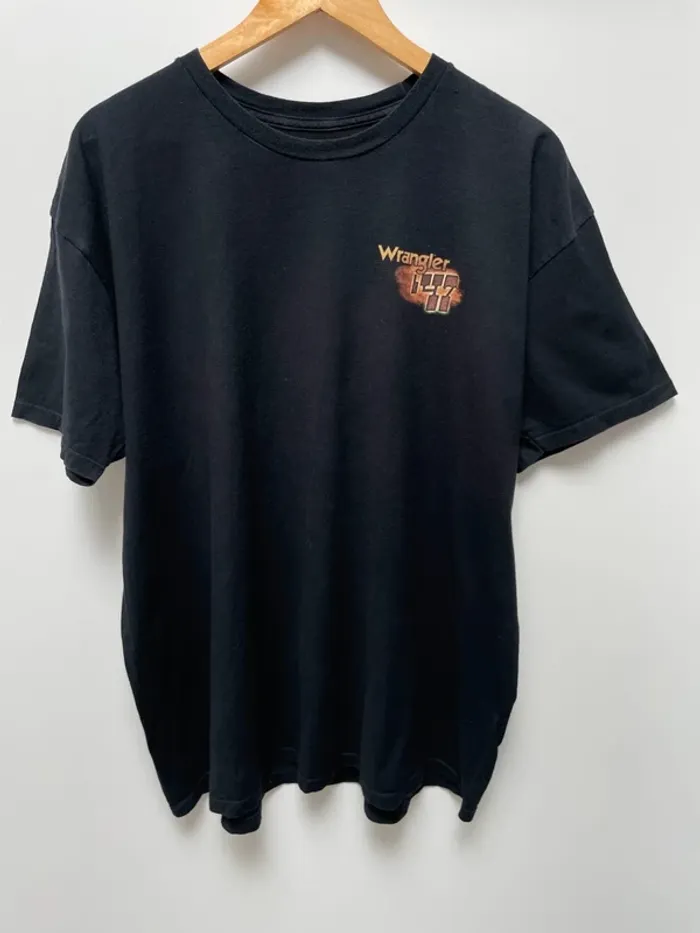 Wrangler Vintage Black T-shirt Bull Rider Mens XXL - photo numéro 2