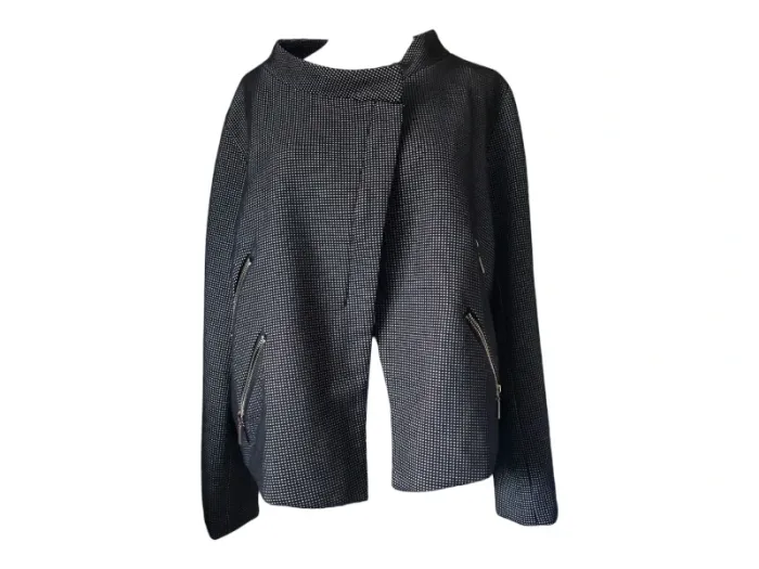 Blouson court argent & noir – Taille L (40) - photo numéro 3