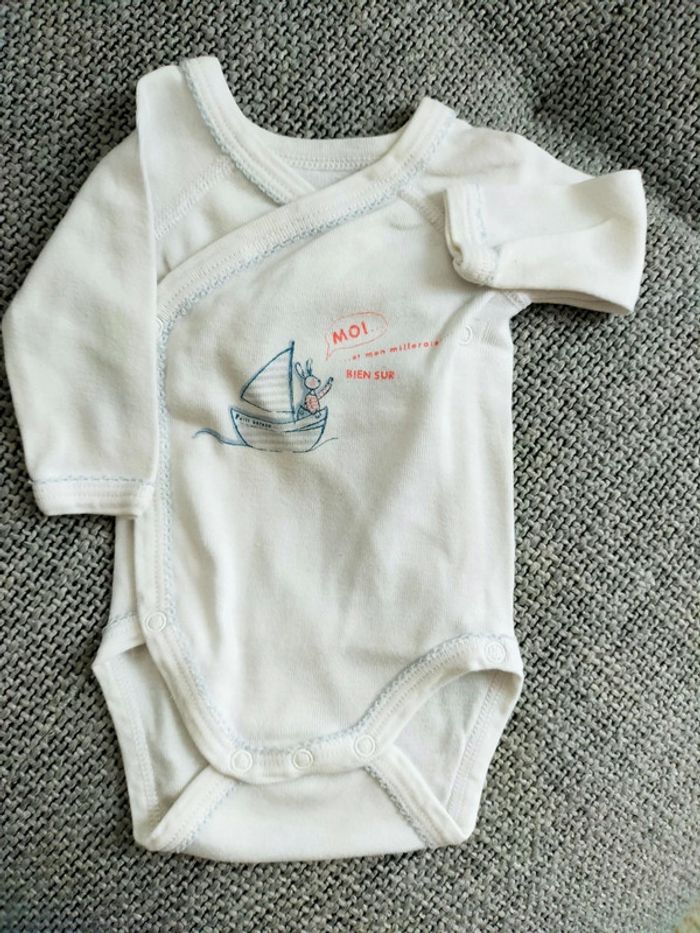 Lot de 3 bodies manches longues - taille naissance - photo numéro 2