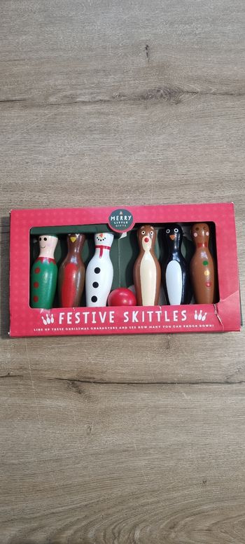 Jeu de mini quilles en bois de Noël