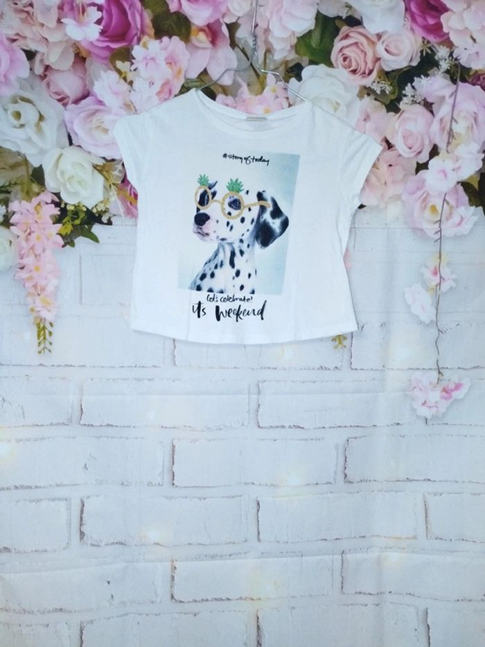 Tee shirt blanc chien 4ans