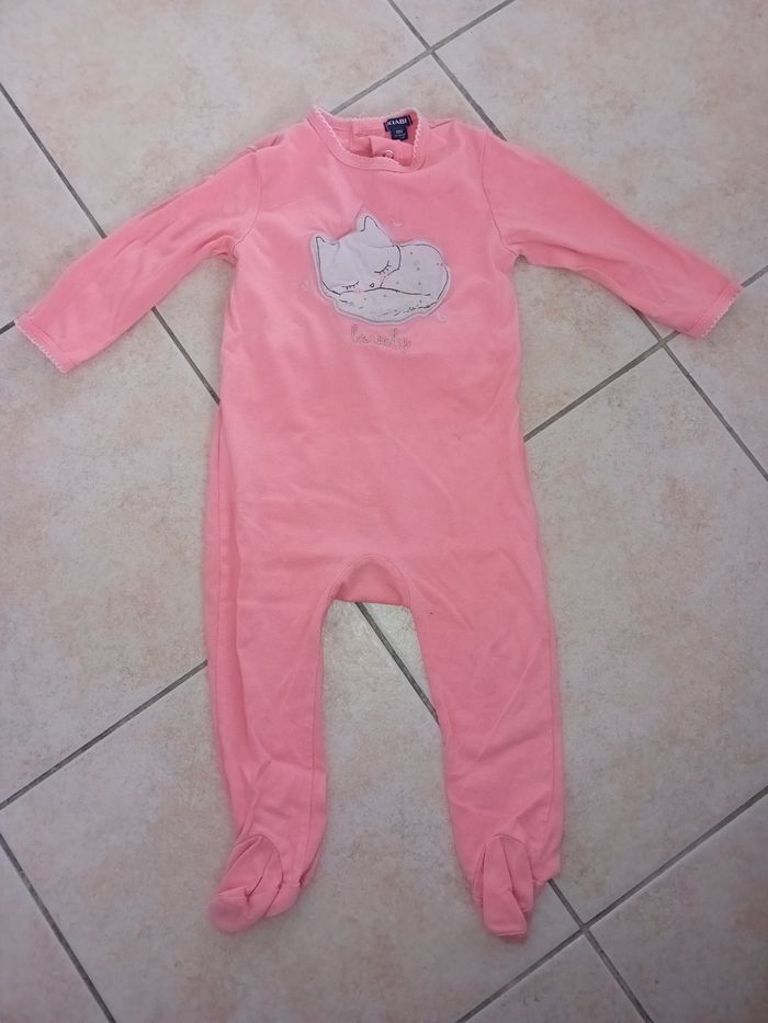 Pyjama léger rose chat 18 mois