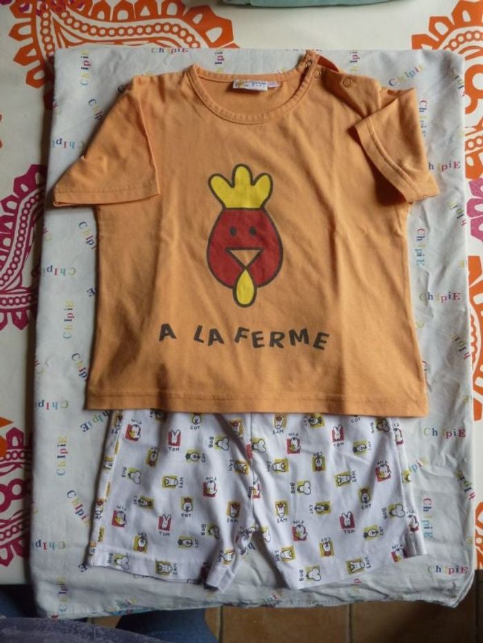 Ensemble T-shirt + short 24 mois kiabi