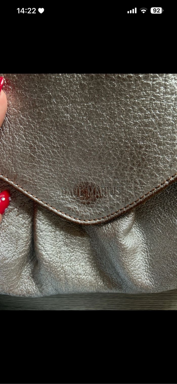 Sac bandoulière “Suzon” ambre argenté – Paul Marius – Taille M - Neuf sans étiquette - photo numéro 3