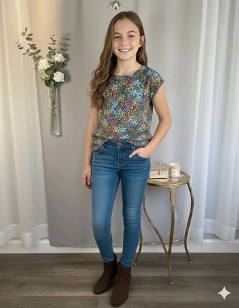 Blouse fleuris 12 ans