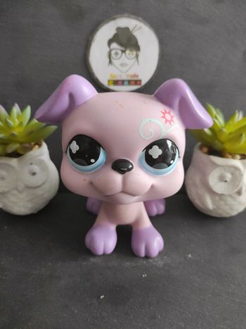 Littlest Petshop LPS jumbo 5" Purple Dog Chien Boxer deco pet #geektradelpschien
