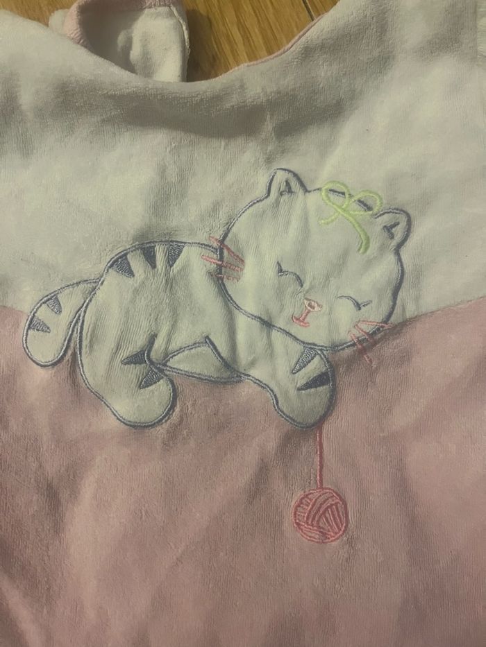 pyjama 1 pièce bébé fille gemo 18 mois rose chat brodé - photo numéro 2