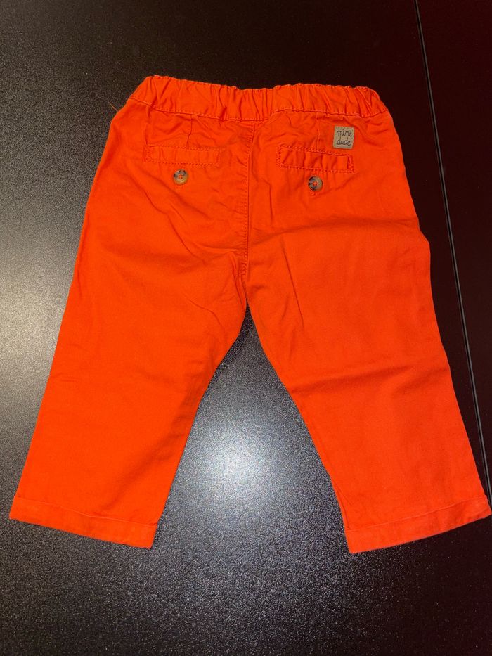 Pantalon droit en coton orange taille 9 mois - photo numéro 2