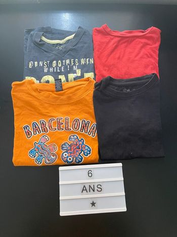 Lot 4 tee-shirts manches courtes 6 ans