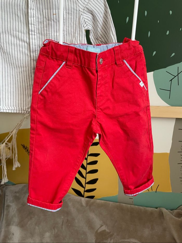Ensemble chemise rayé et pantalon rouge - photo numéro 4