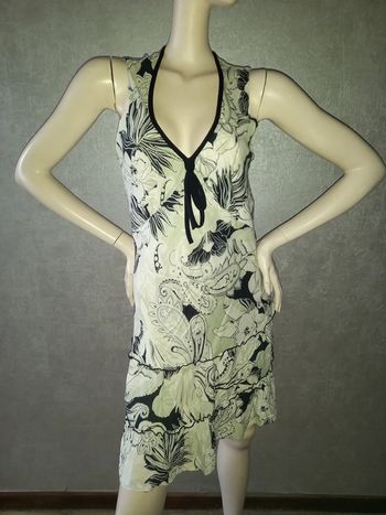 robe noire crème et vert pastel morgan de toi taille 40