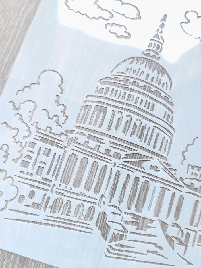 Grand Pochoir A4 du Capitol de Washington - photo numéro 4