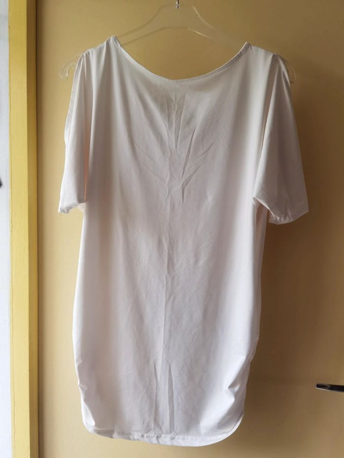 T-shirt long blanc - photo numéro 7