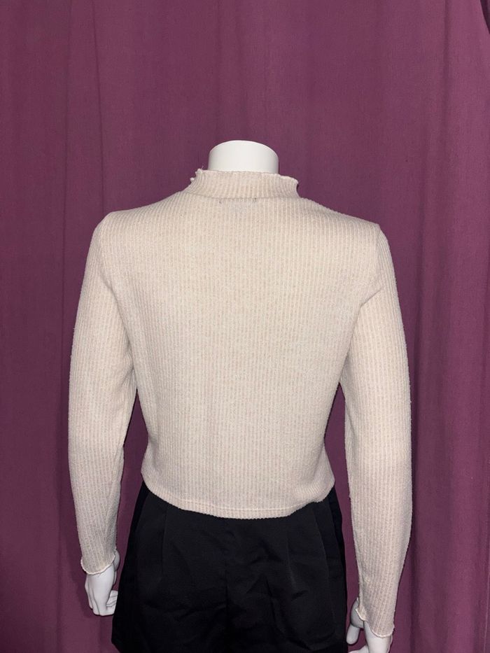 Pull beige effet côtelé, Kiabi, taille M / 38 - photo numéro 4