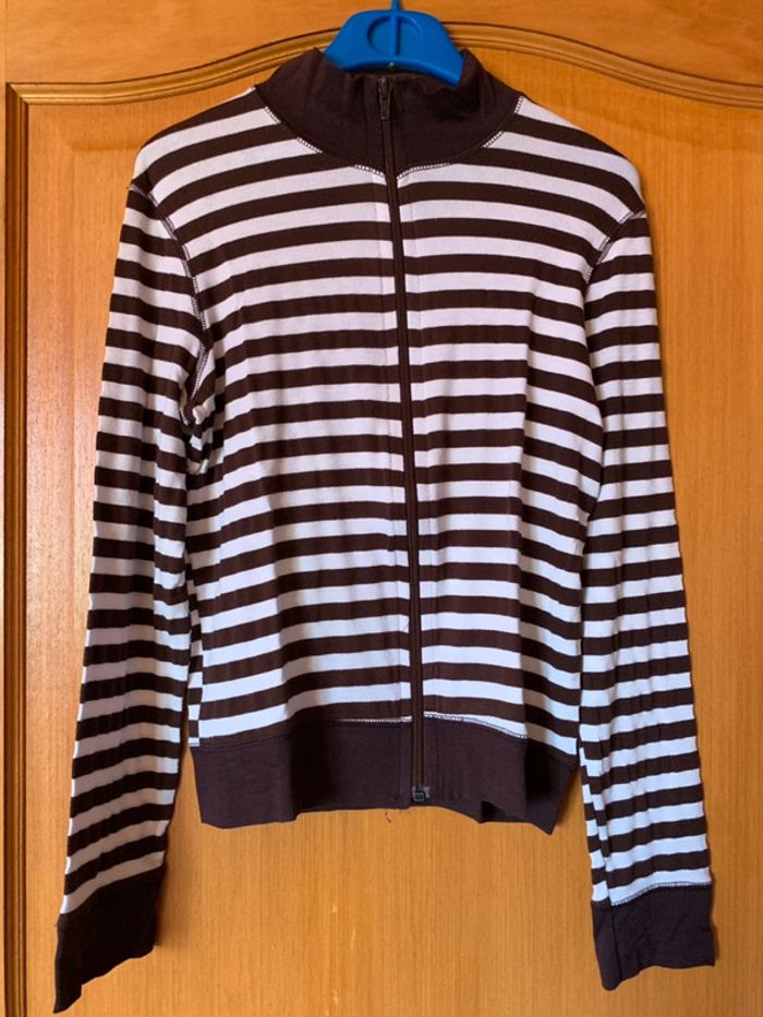 Veste zippé rayée