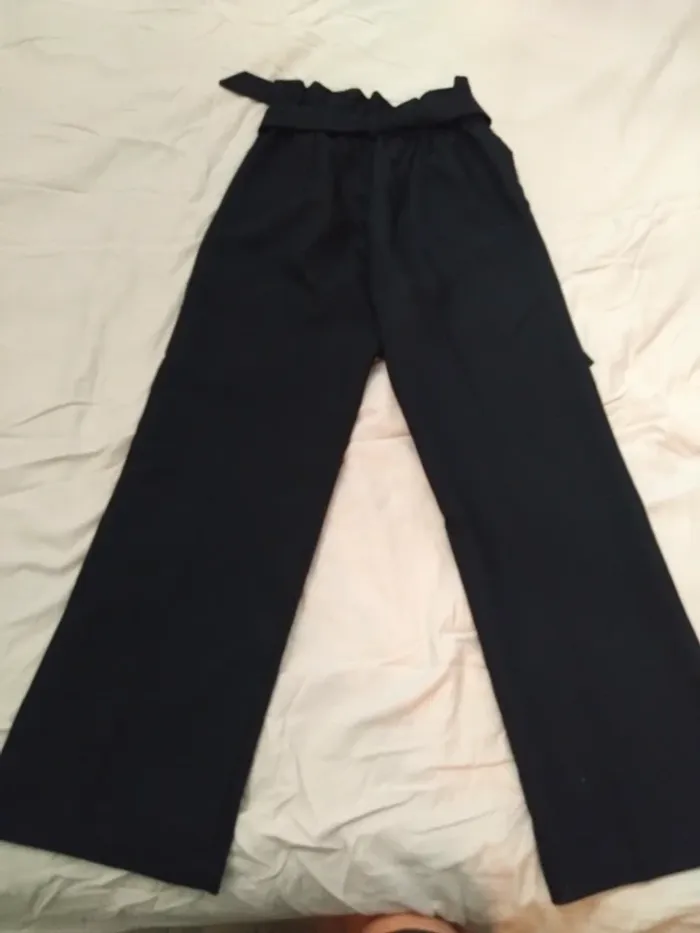 Pantalon Y Coo T36 – noir taille haute, chic avec ceinture - photo numéro 5