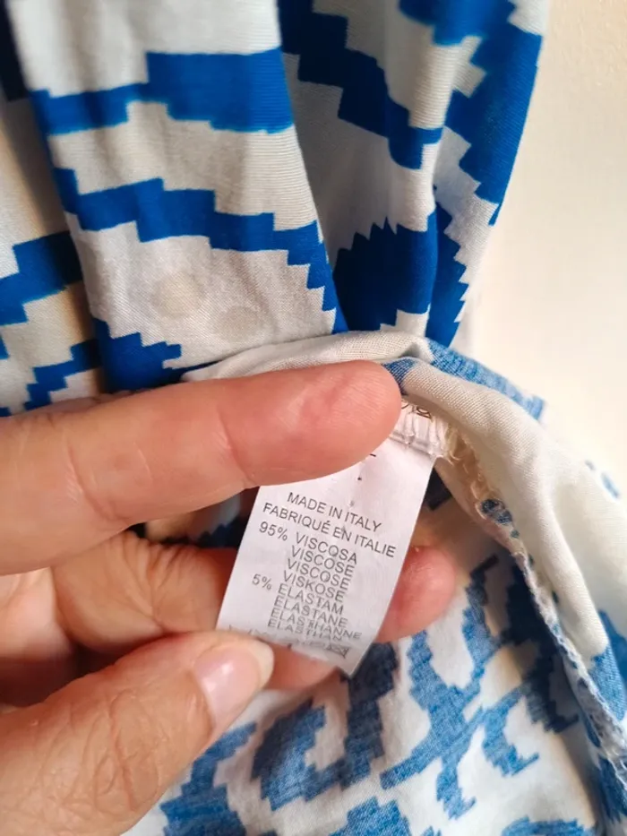 Robe légère blanche bleu et beige - photo numéro 7