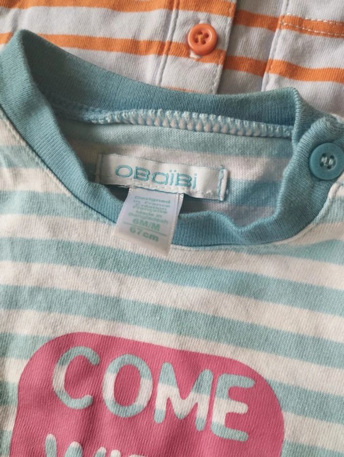 Lot de 3 tee-shirts manches courtes 6 mois - photo numéro 3