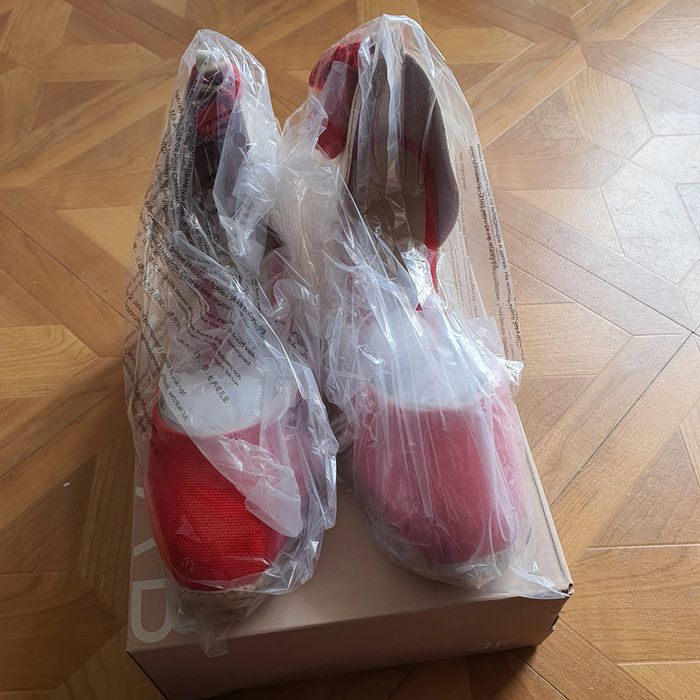 Sandales compensées rouge taille 40 - photo numéro 5