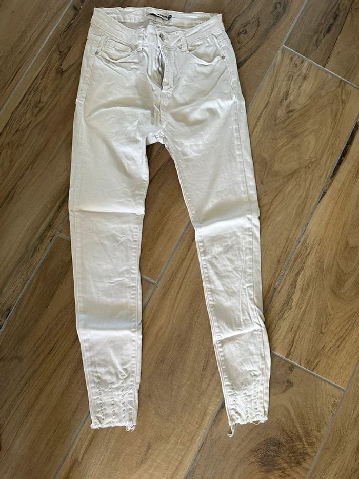 Slim blanc taille haute