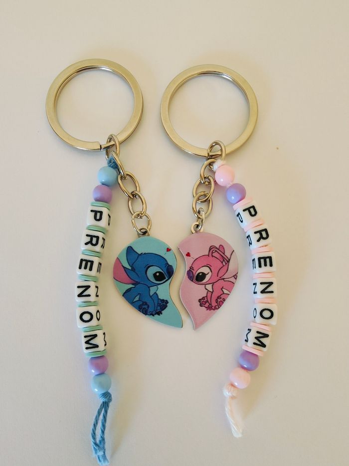 Porte clefs d'amitié stitch et Angel coeur a partager Disney - photo numéro 3