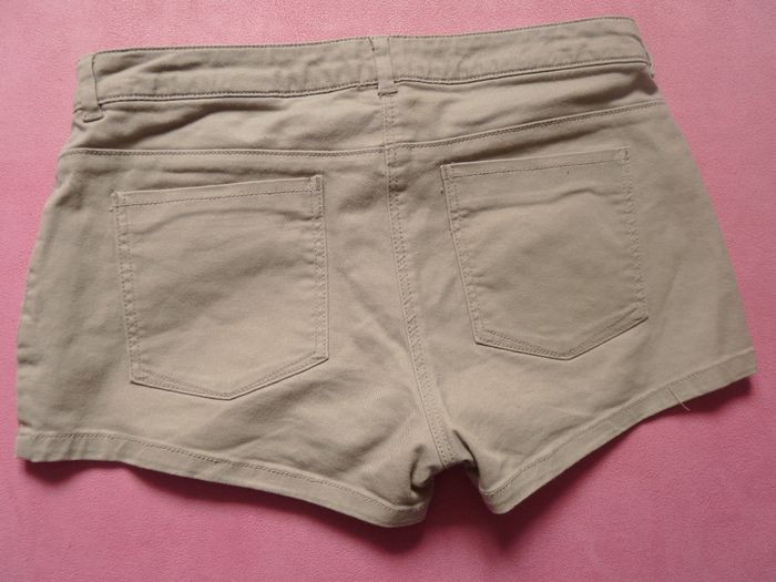 Short femme S 36 H&M Mim Gemo lot TBE gris beige rayé - photo numéro 9